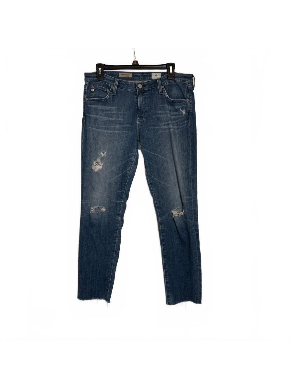 AG Adriano Goldschmied The Legging Ankle Mid Rise Skinny Raw Hem 32 - 14